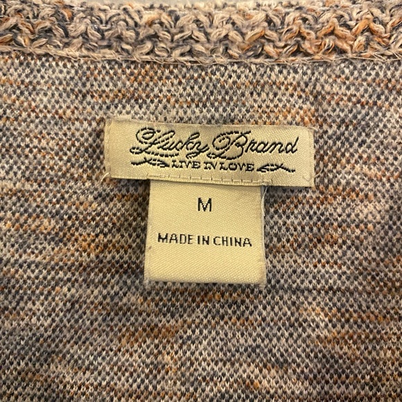 Lucky Brand cardigan. Medium casual open front with pockets. Tapestry look - Picture 3 of 8